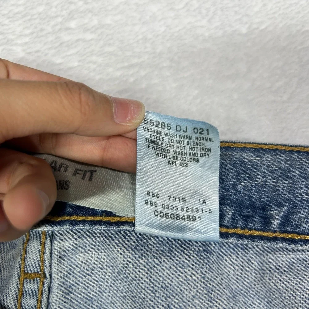 Levi's 505 Regular Fit Jeans Men's Blue Denim Pockets Straight Zip Fly - 34X28.5